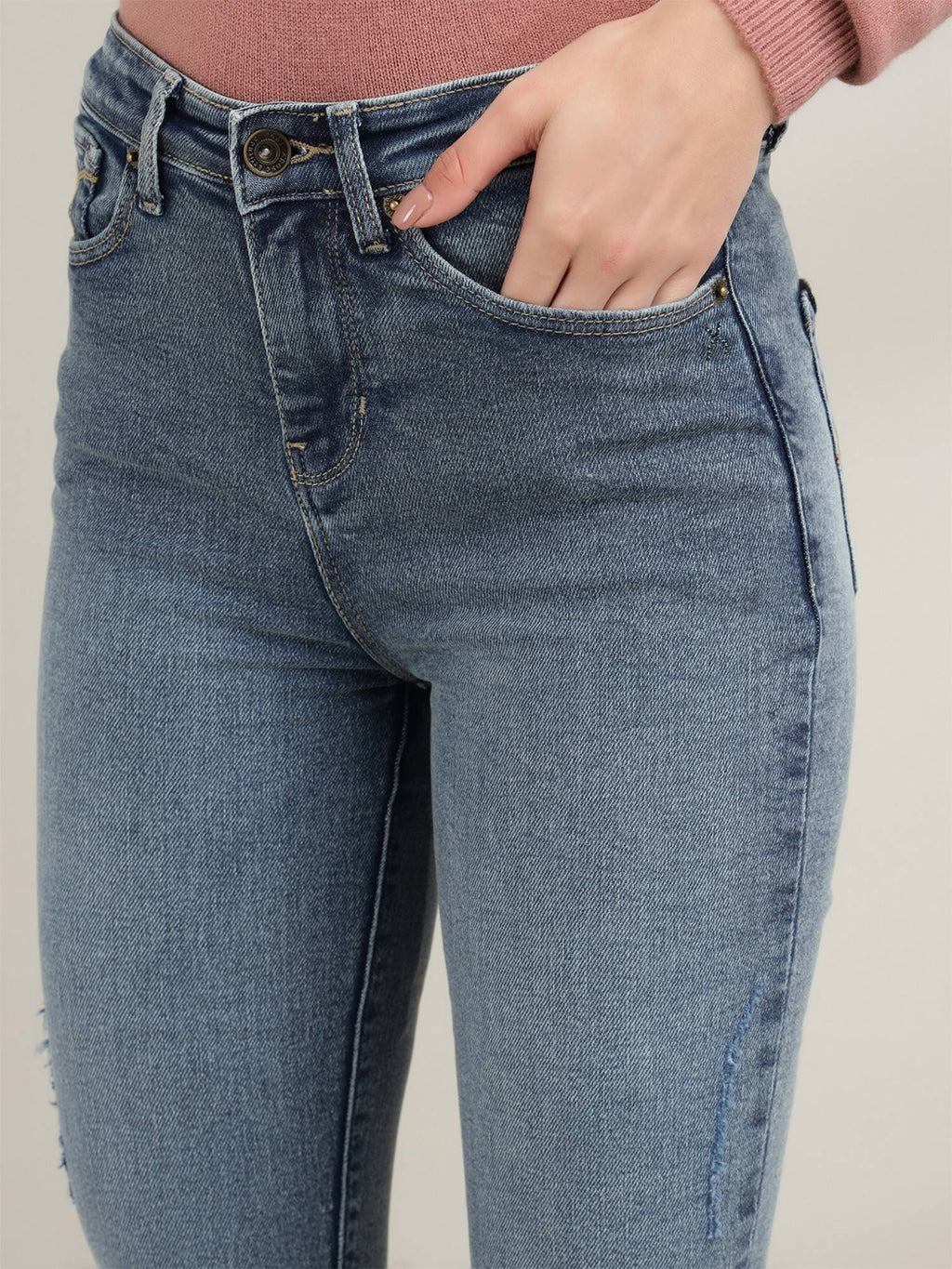 Blue Comfort Boot Cut High-Rise Stretchable Jeans | BT10 - view 6
