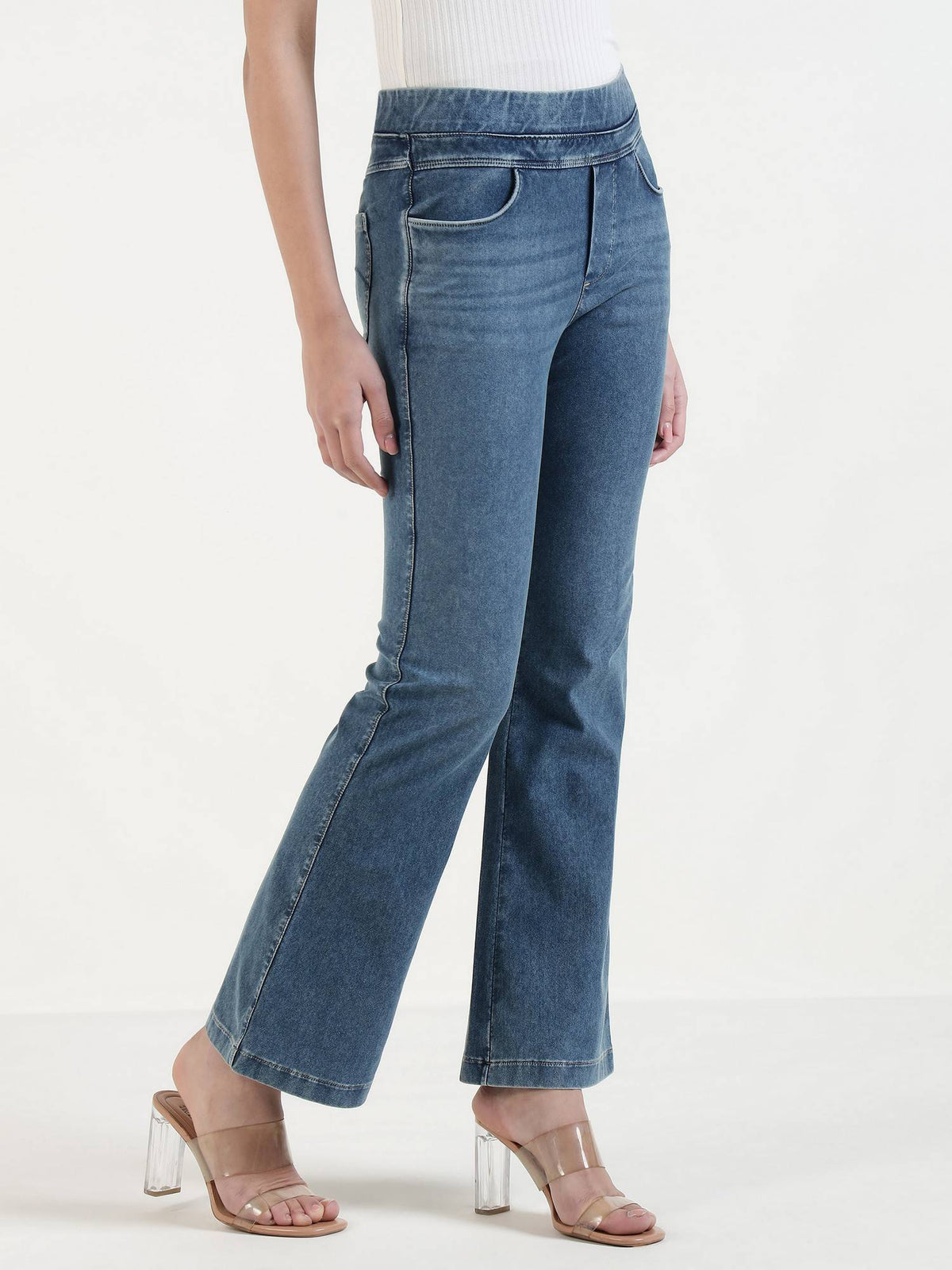 Blue Relaxed-Fit Flared Jeans | RF89 - view 4