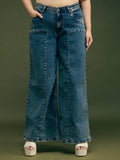 High Rise Extra Wide Tint Blue Jeans | BG78 - view 1
