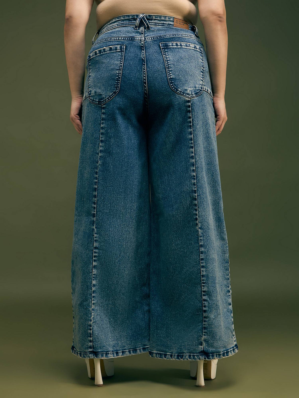 High Rise Extra Wide Tint Blue Jeans | BG78 - view 2