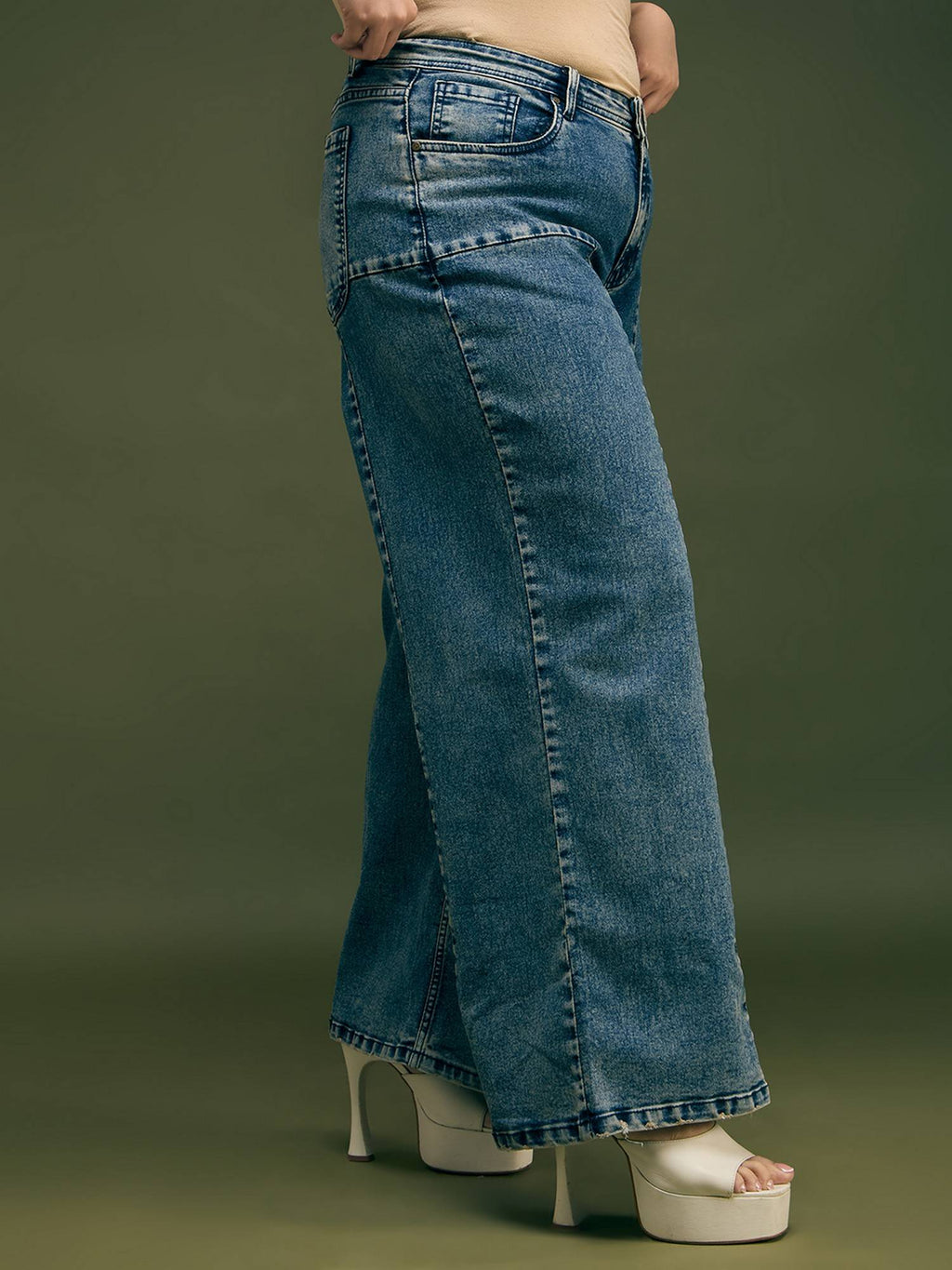 High Rise Extra Wide Tint Blue Jeans | BG78 - view 3