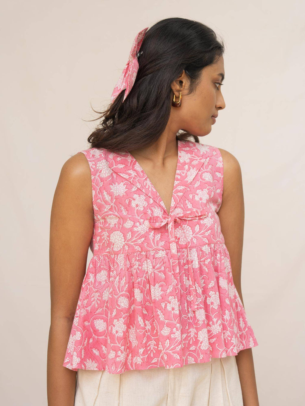 Pixie Peplum Top - Pink | pt51 - view 3