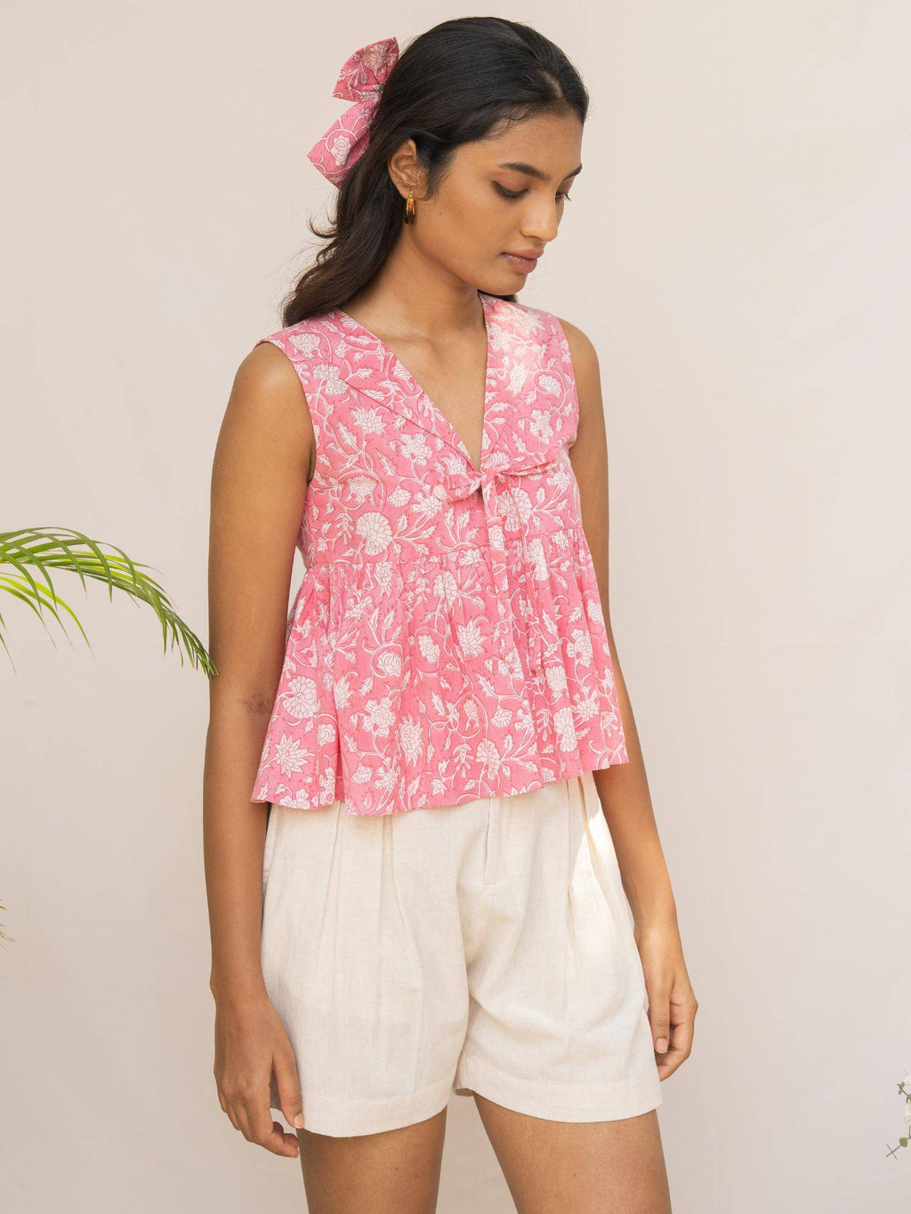 Pixie Peplum Top - Pink | pt51 - view 5