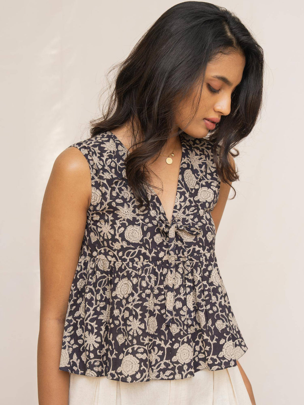 Ava Flounce Peplum Top - Black | pt51 - view 5