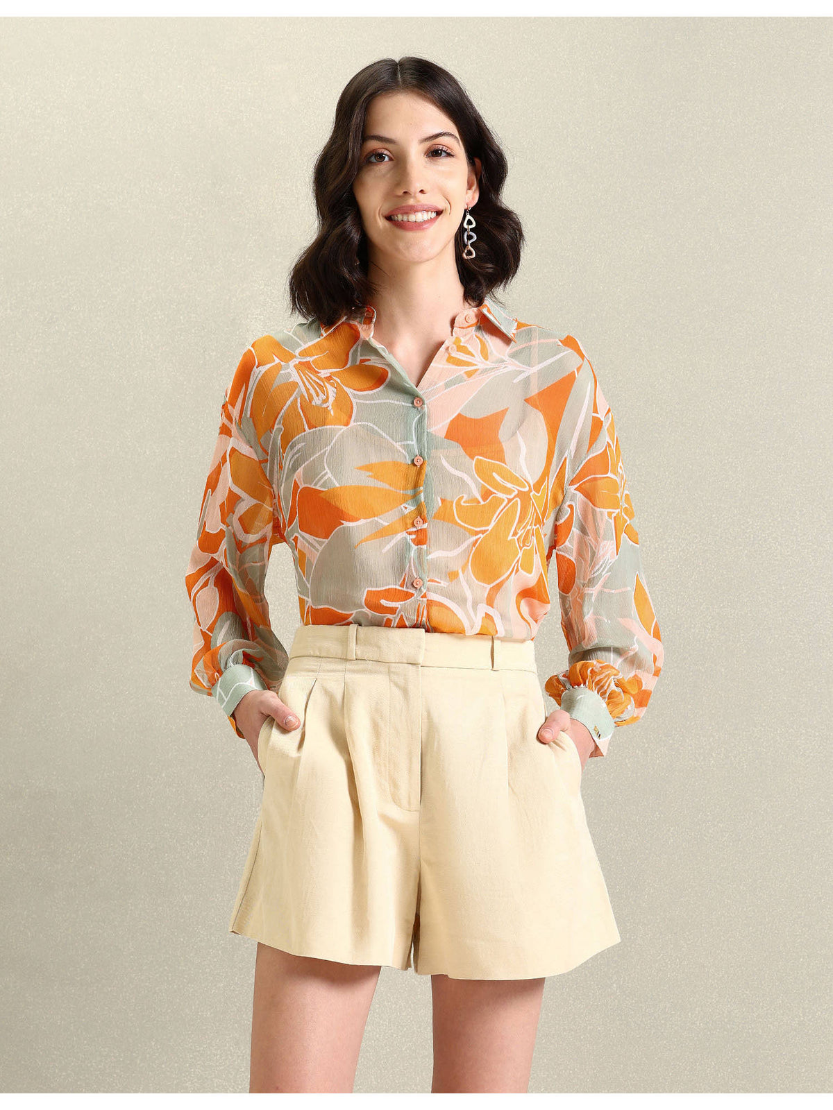Spread Collar Floral Print Shirt | U89 - view 6