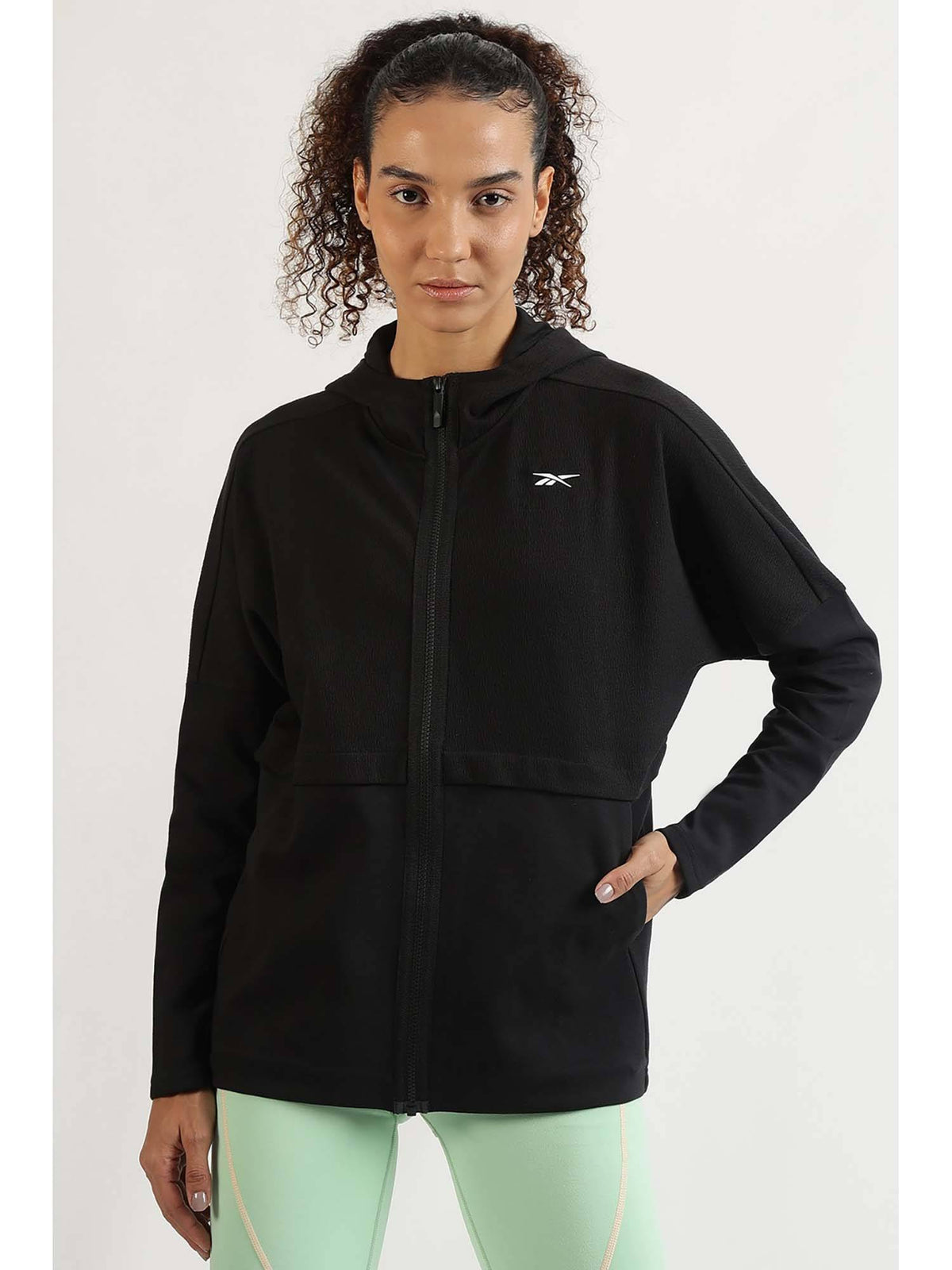 Women Black Solid Hooded Jacket | JK12 - view 1