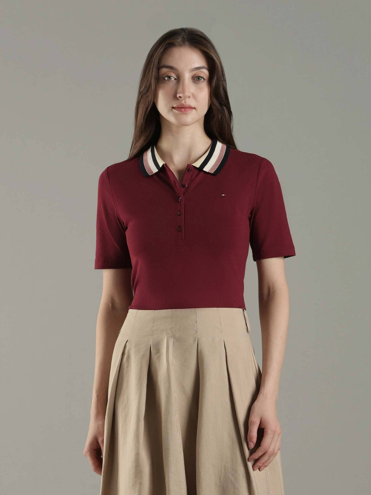 Solid Regular Fit Cotton Polo T-Shirt | PW43 - view 1