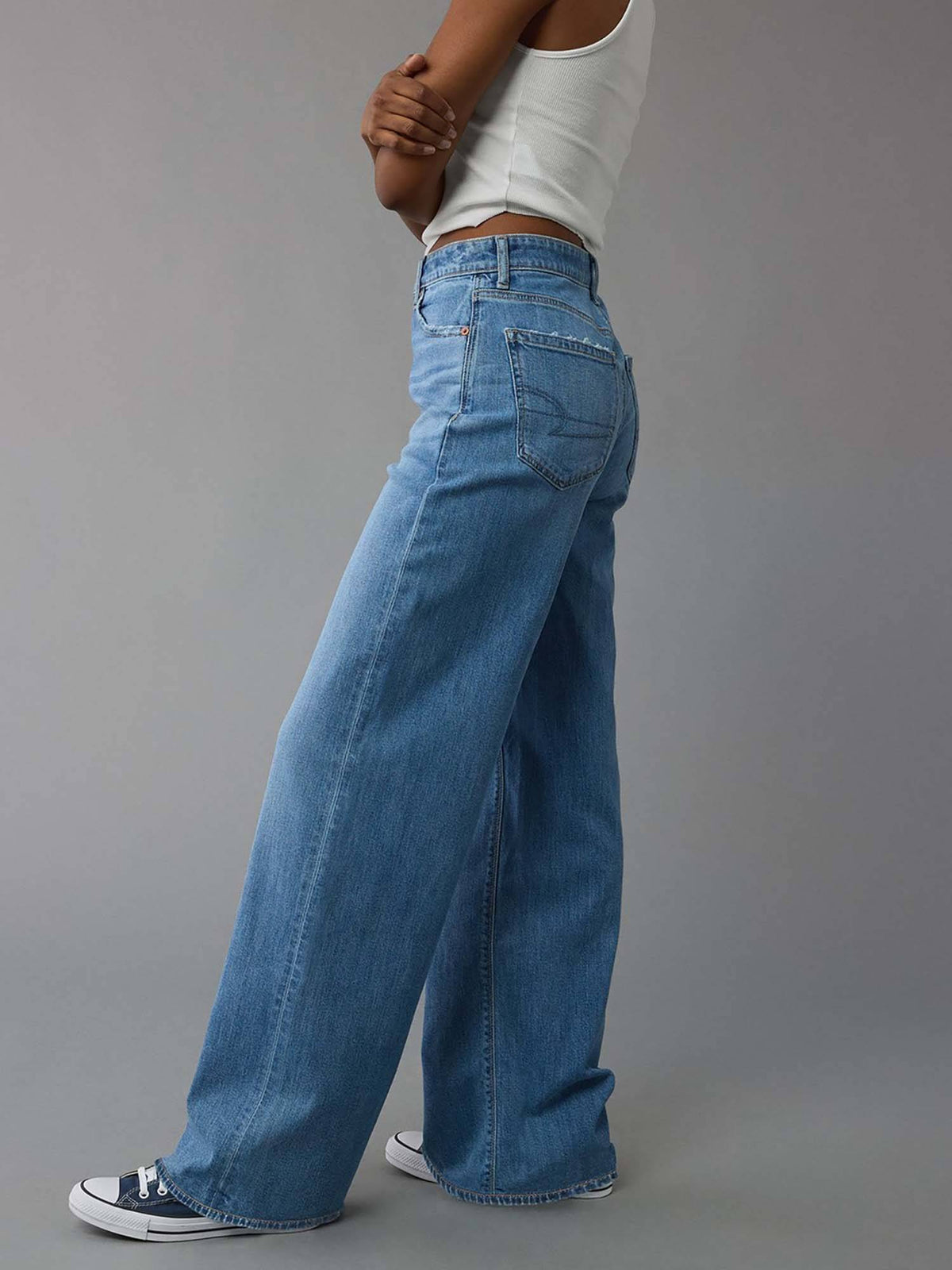 Women Blue Super High Rise Baggy Wide-leg Jeans | BG78 - view 4