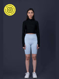 White Pure Cotton Fitted Solid Shorts - view 7