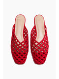 Women Red Braided-Look Mules | F61 - view 1