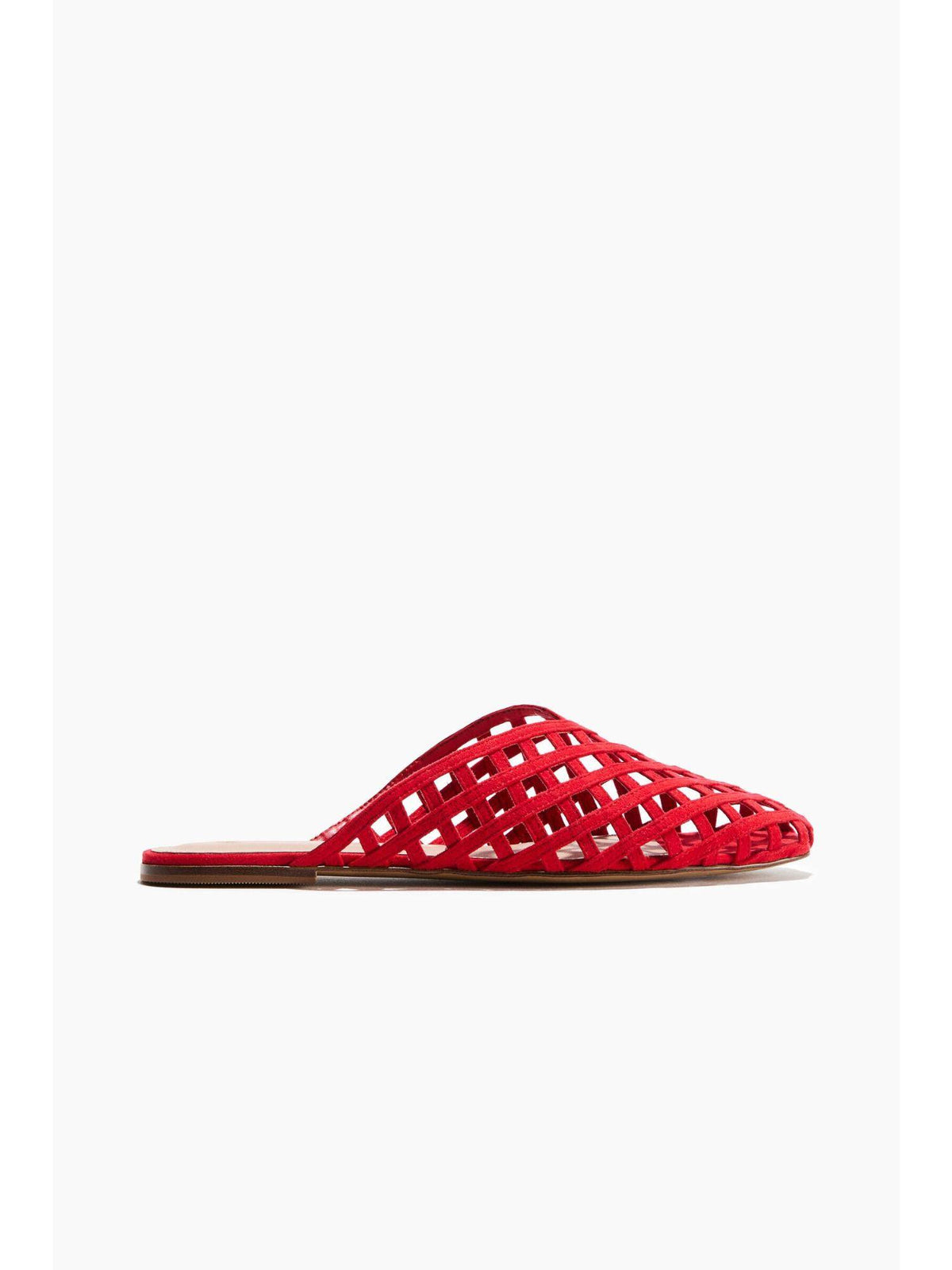 Women Red Braided-Look Mules | F61 - view 2