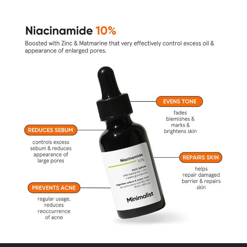 10% Niacinamide Face Serum With Matmarine + Zinc For Reducing Oil & Blemishes | Z8 - view 3
