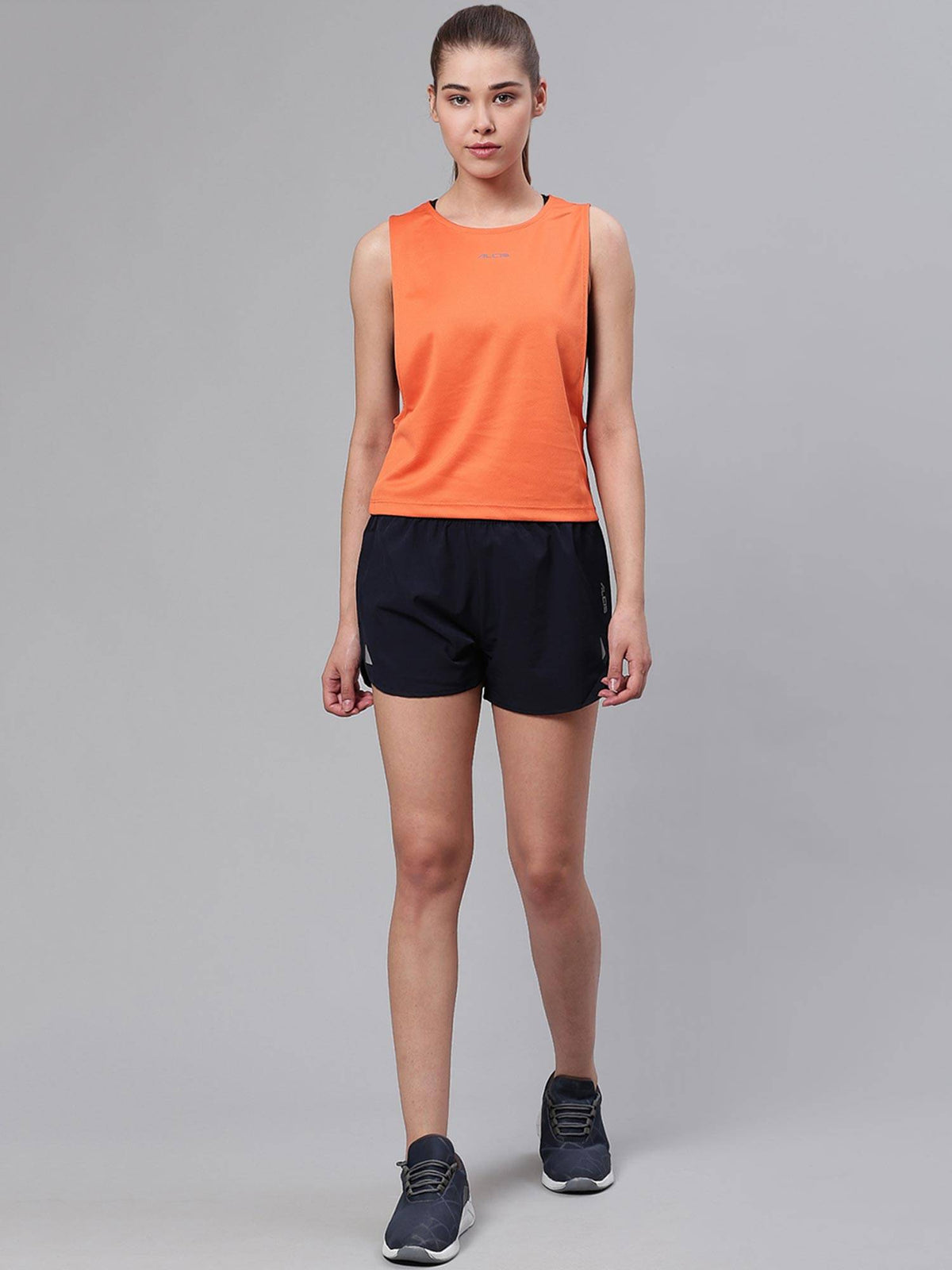 Women Orange Solid Wide Arm Holed T-shirt | TT89 - view 5