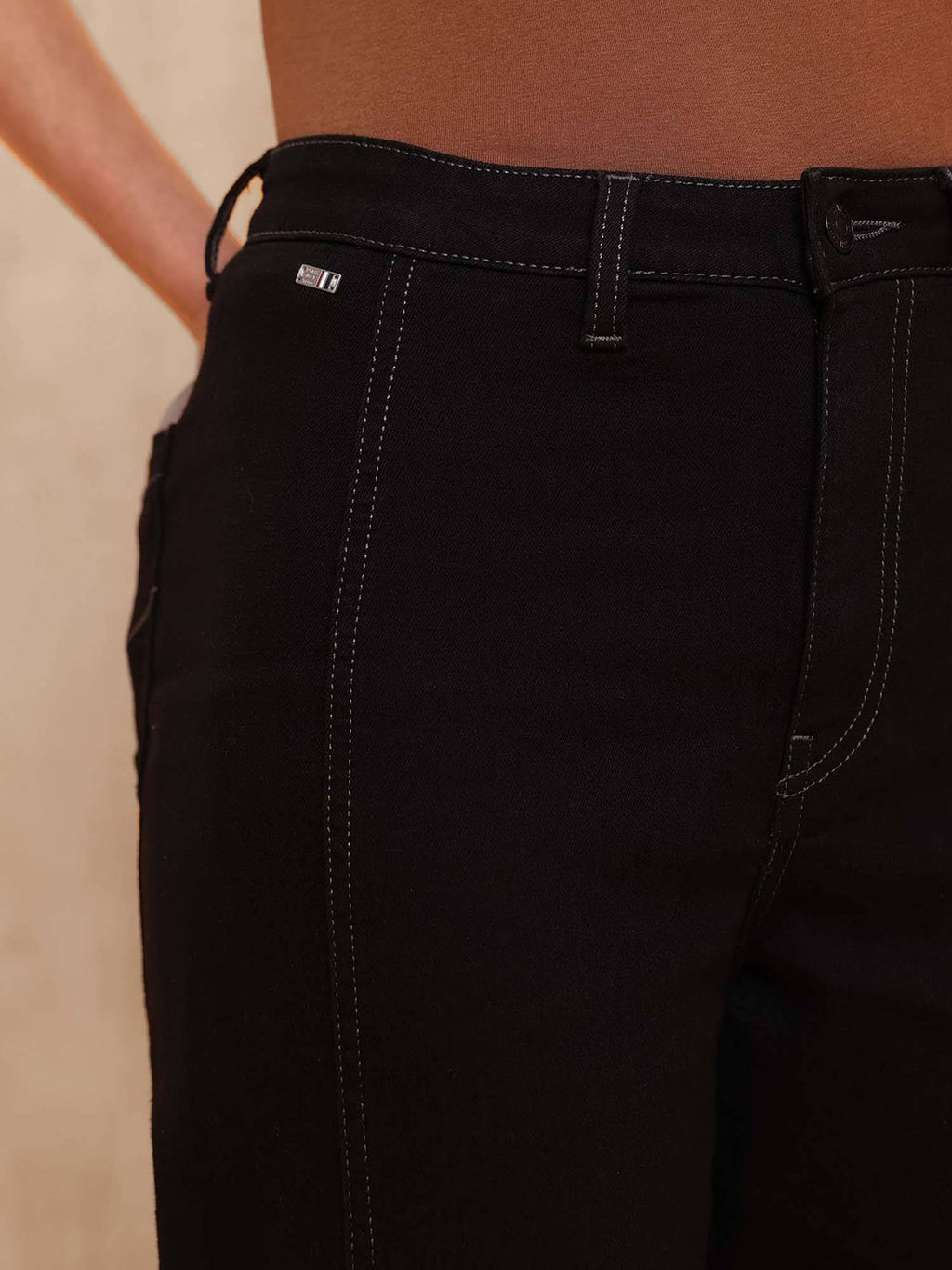 Black High Rise Straight Fit Jeans | ST23 - view 7