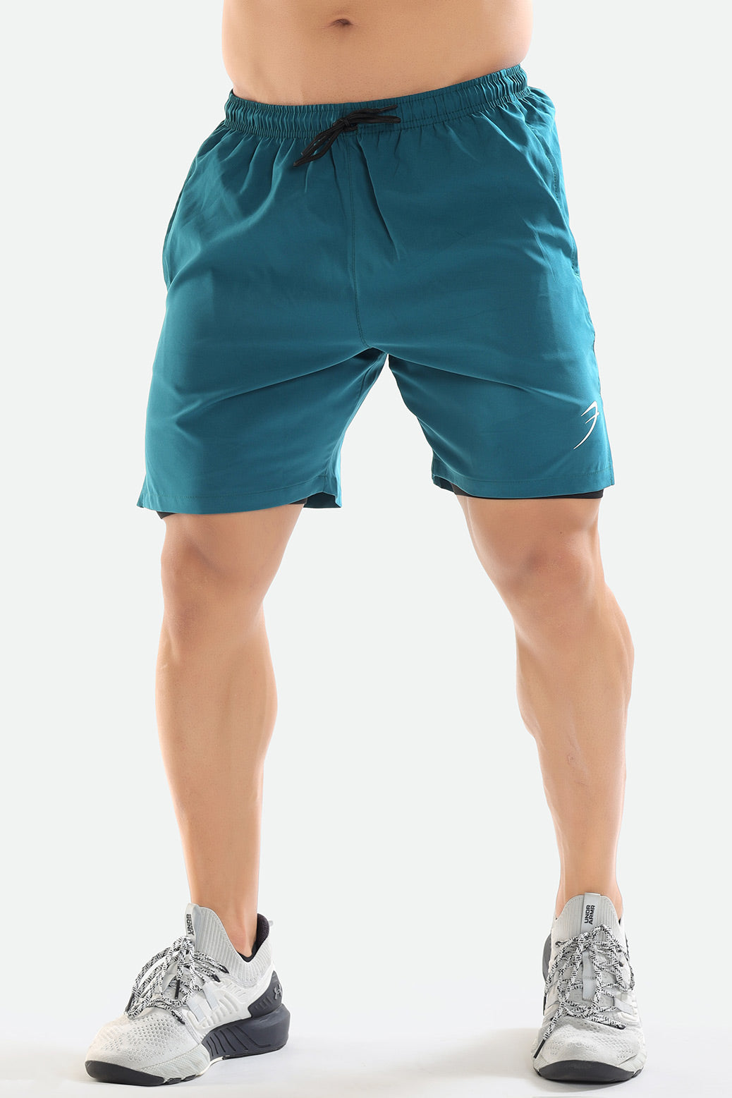 2 in 1 Compression Shorts Teal