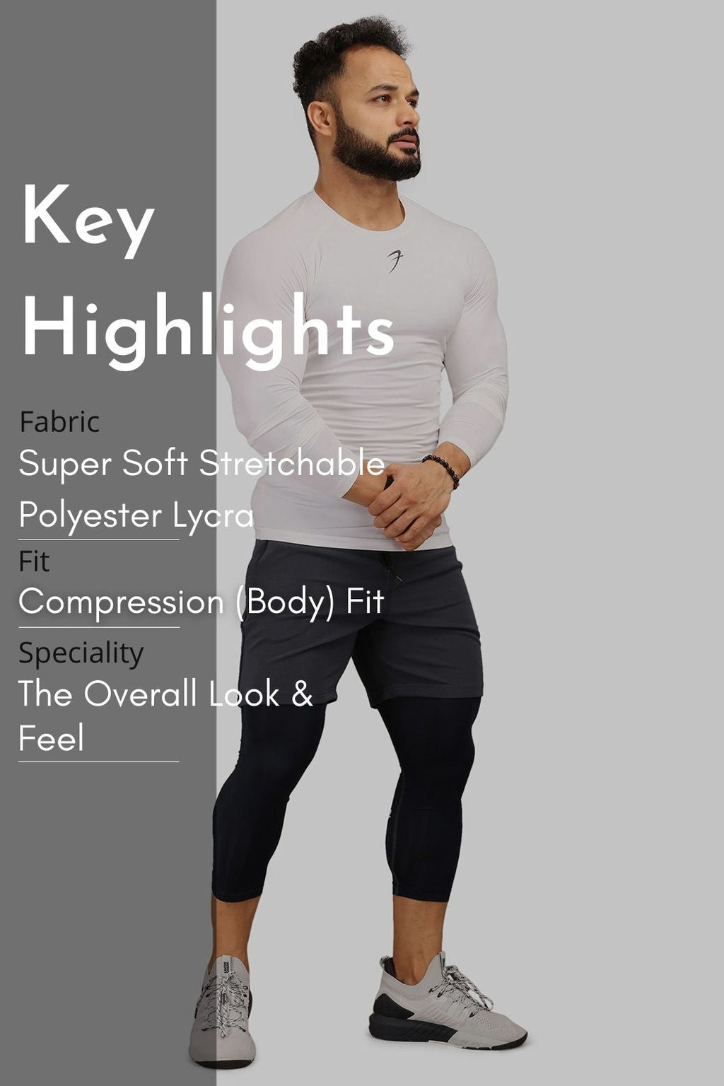 Compression Fullsleeves T-shirt White