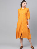 Gerua Yellow Rayon Solid Maxi Dress