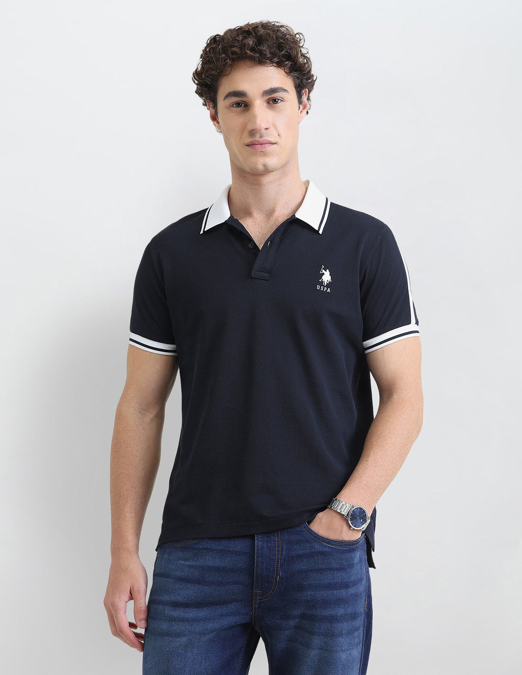 Solid Slim Fit Polo Shirt USP0