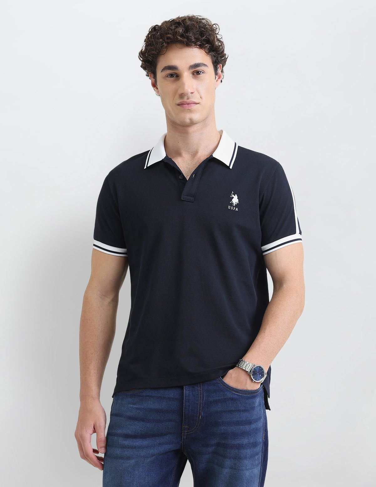 Solid Slim Fit Polo Shirt USP0