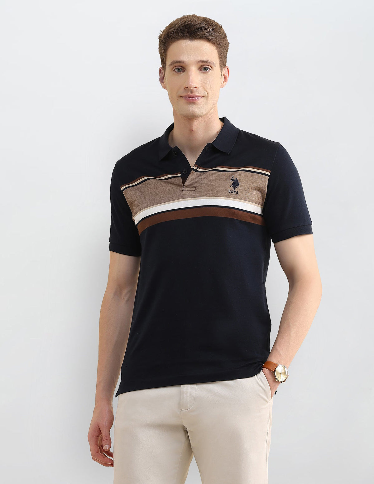 Colourblocked Slim Fit Polo Shirt USP0