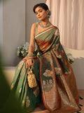 Libas Green Kanjeevaram Silk Blend Saree S45
