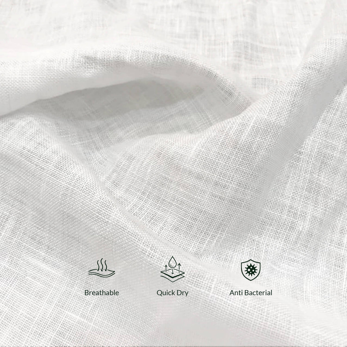 Breeze Linen Half Sleeves Shirt In Snow