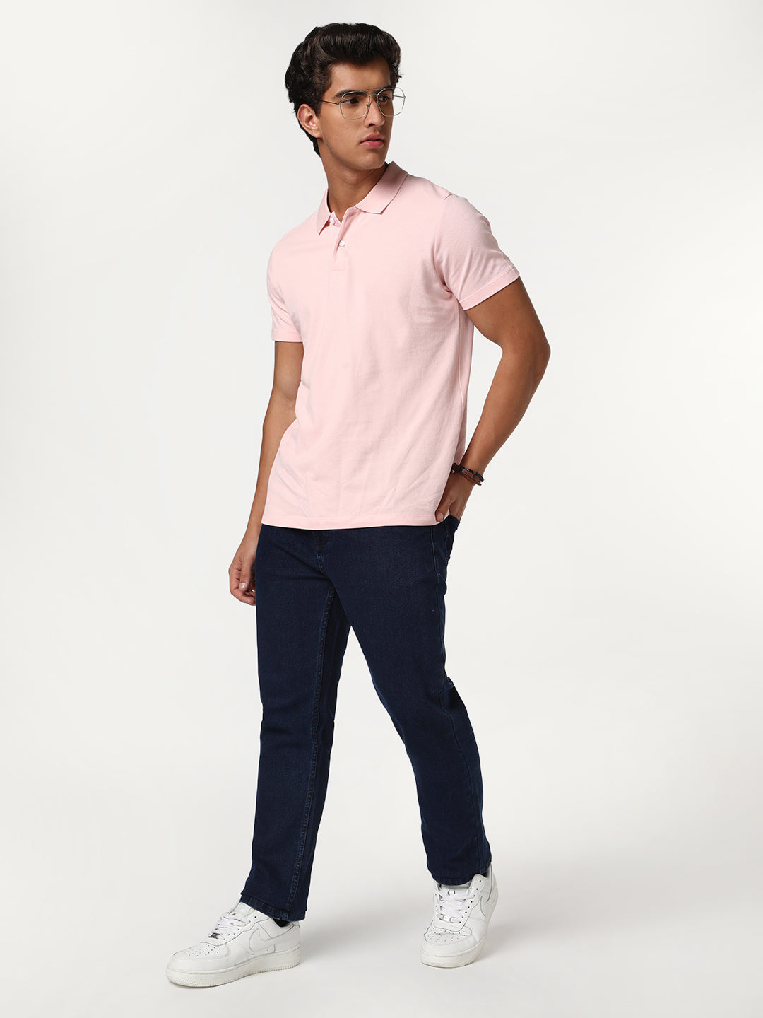Men's Blue Straight Fit Raw Washed Denim Jeans Stretchable