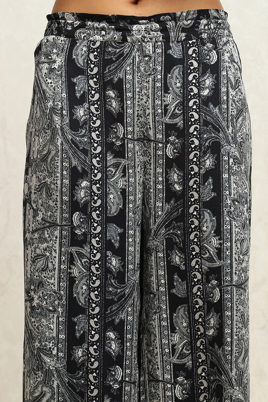 Black Printed Shirt-Style Kurti Co-ord Set CO87