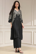 Black Printed Straight Kurta Set CO87