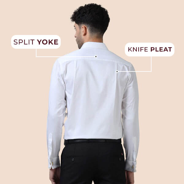 Keneth White Shirt with Signature Concealed Placket & French Cuff