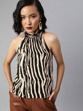 Black Animal Print Top | HT67 - view 1