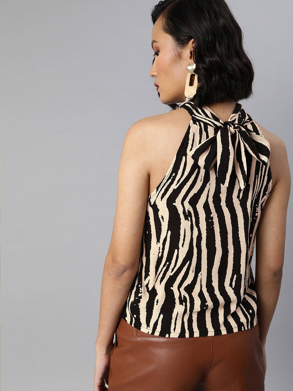 Black Animal Print Top | HT67 - view 4