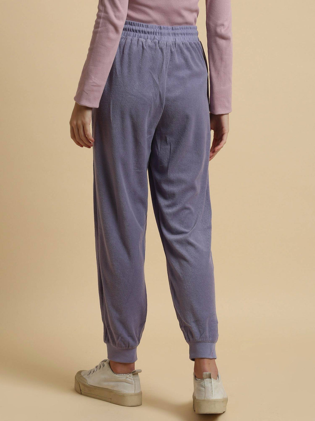 Lilac Blended Fabric Joggers For Ladies | WJ89 - view 2
