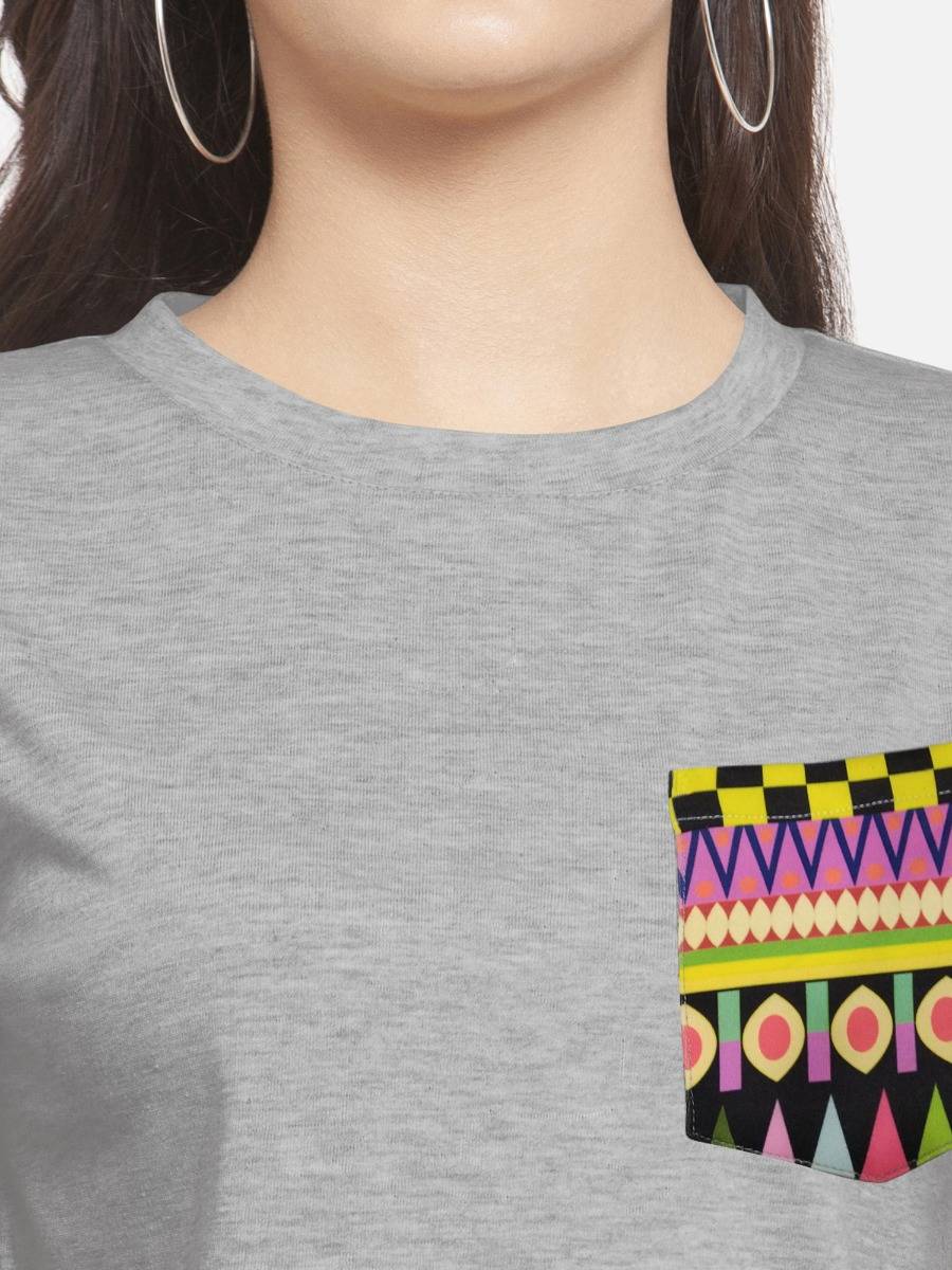 Grey Solid Crop Top | CT61 - view 4