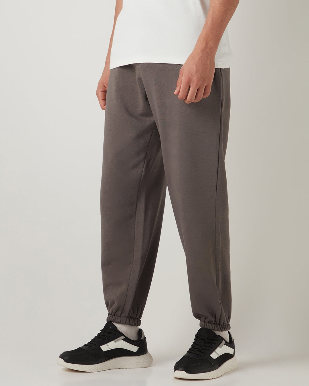 Men's Charcoal Grey Oversized Brushed Joggers