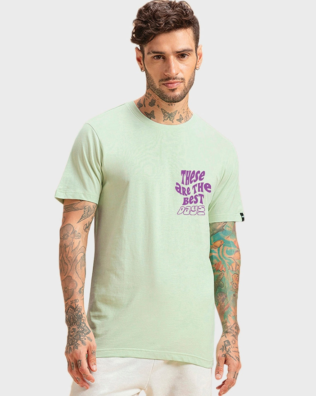 Men's Green Best Buds Graphic Printed T-shirt