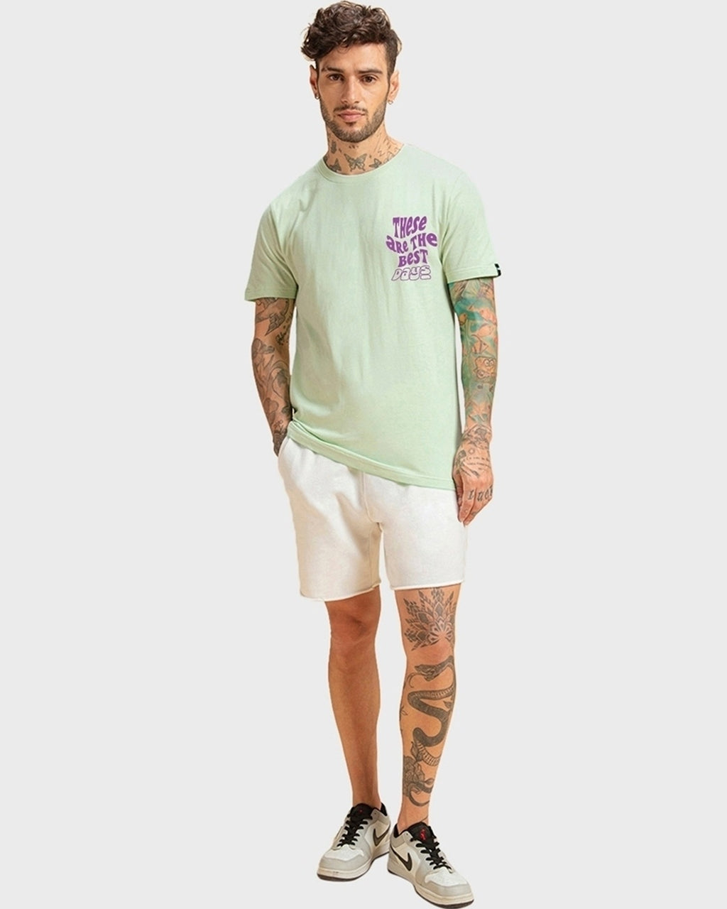 Men's Green Best Buds Graphic Printed T-shirt