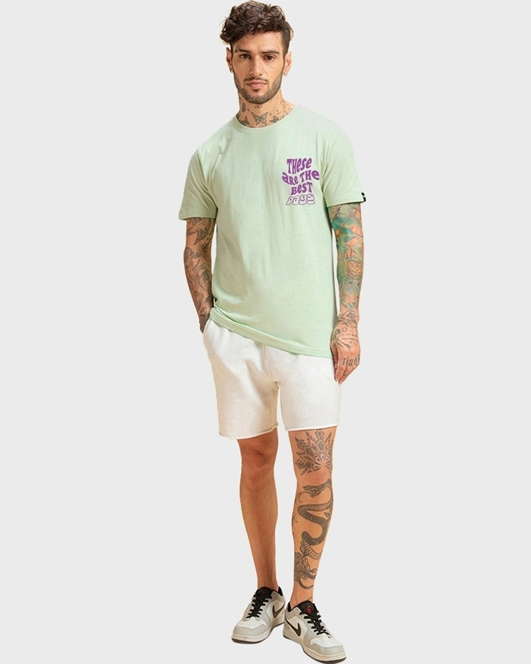 Men's Green Best Buds Graphic Printed T-shirt