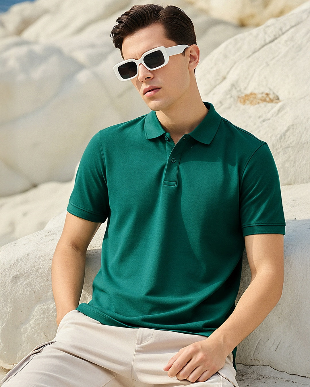 Men's Green Polo T-shirt