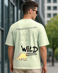 Men's Green Wild Graphic Printed Oversized T-shirt