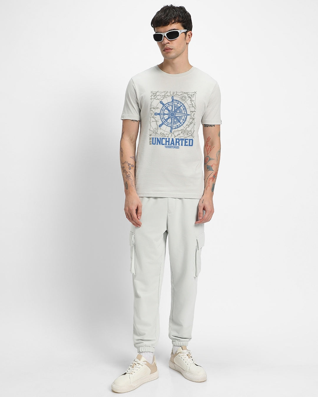 Men's Grey Uncharted Graphic Printed T-shirt