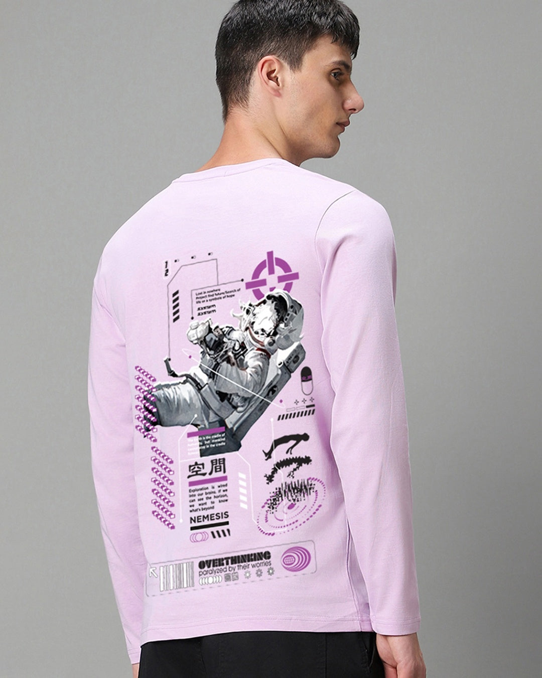 Men's Purple Nemesis Graphic Printed T-shirt
