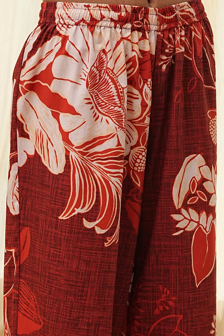 Rust Cotton Floral Straight Kurta Set CO87