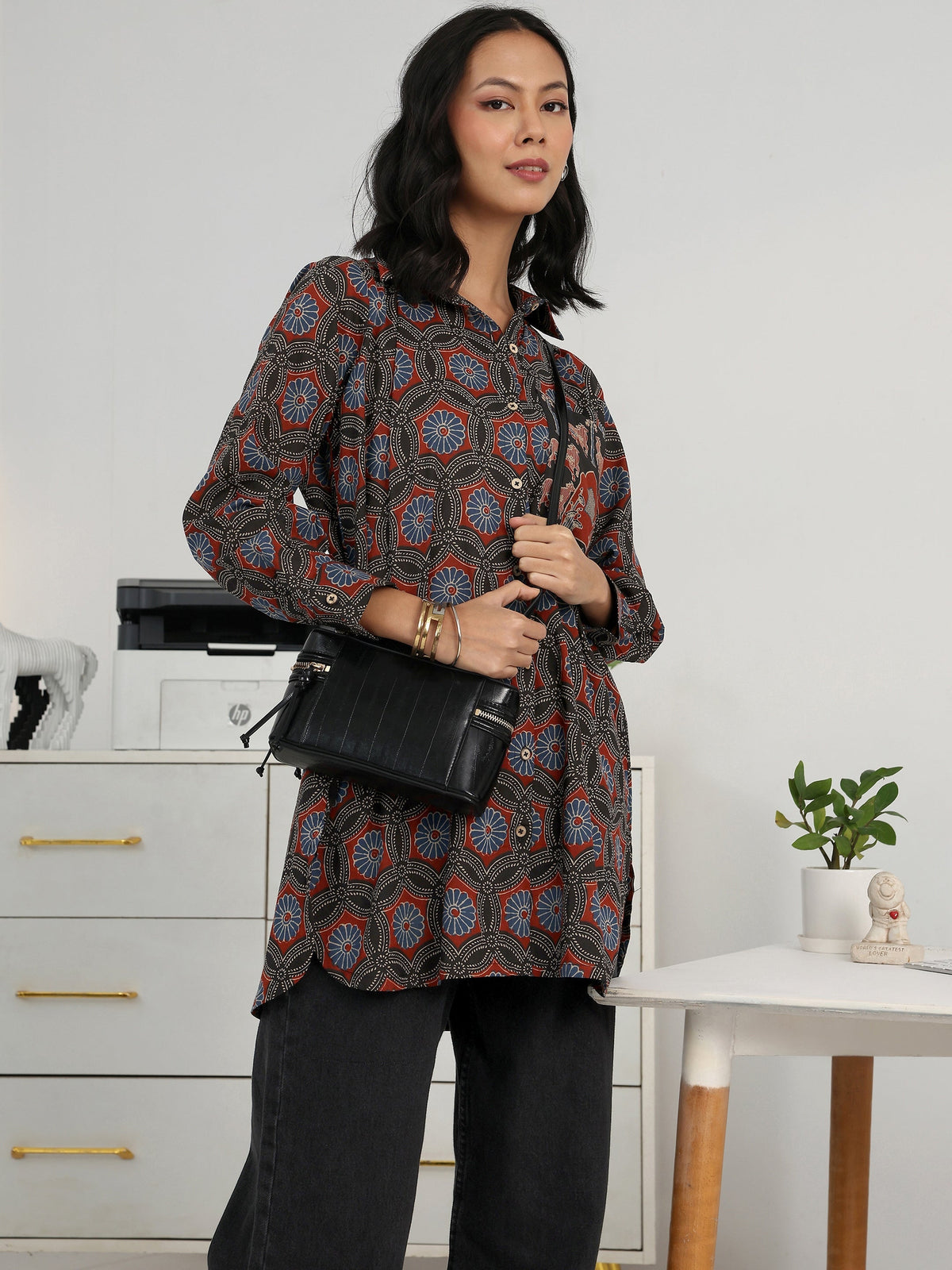 Gerua Multi Floral Printed Cotton Blend Shirt