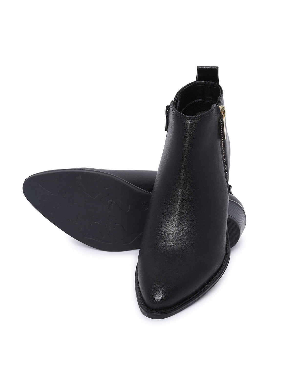 Solid Black Gold Boots | BT61 - view 4