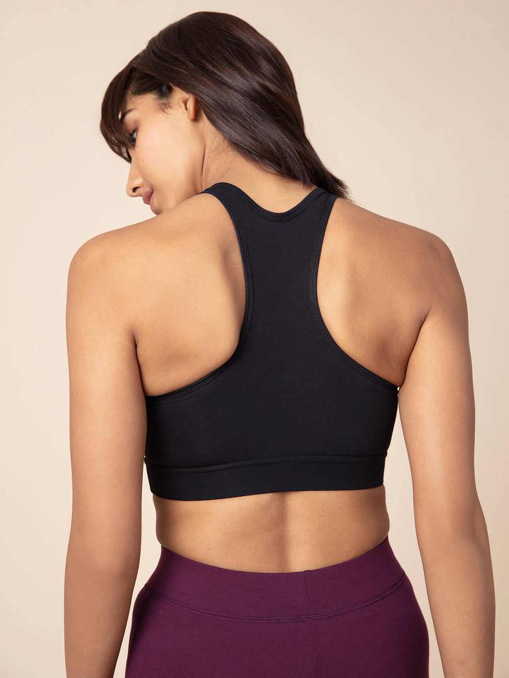 Everyday Cotton Sports Bra with Moulded Removable Cups for Walking& Yoga NYK059 Blue | sb09 - view 18