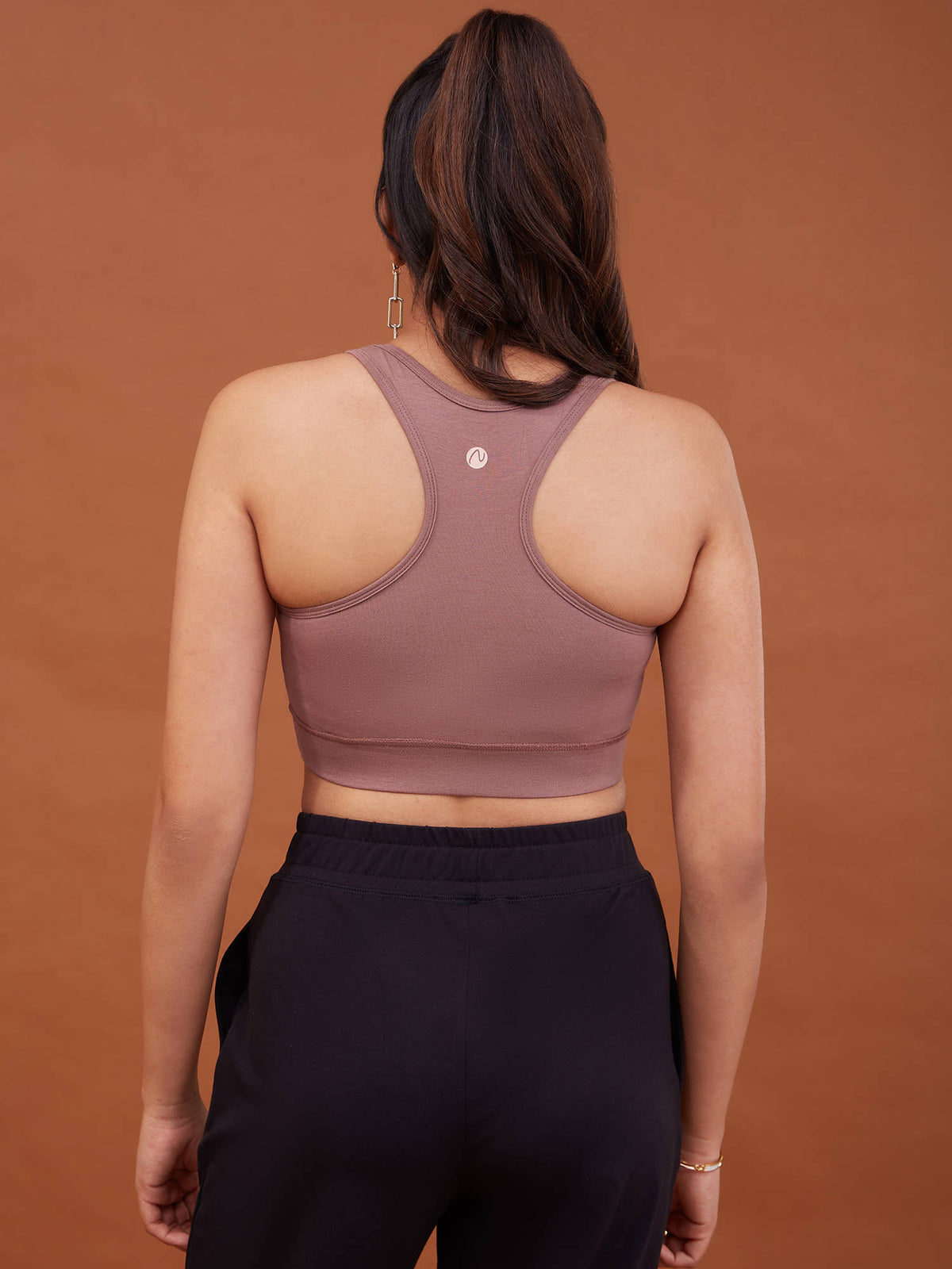 Cotton Slip-On Sports Bra with Moulded Removable Cups for Yoga & Walking NYK059 Black | sb09 - view 67