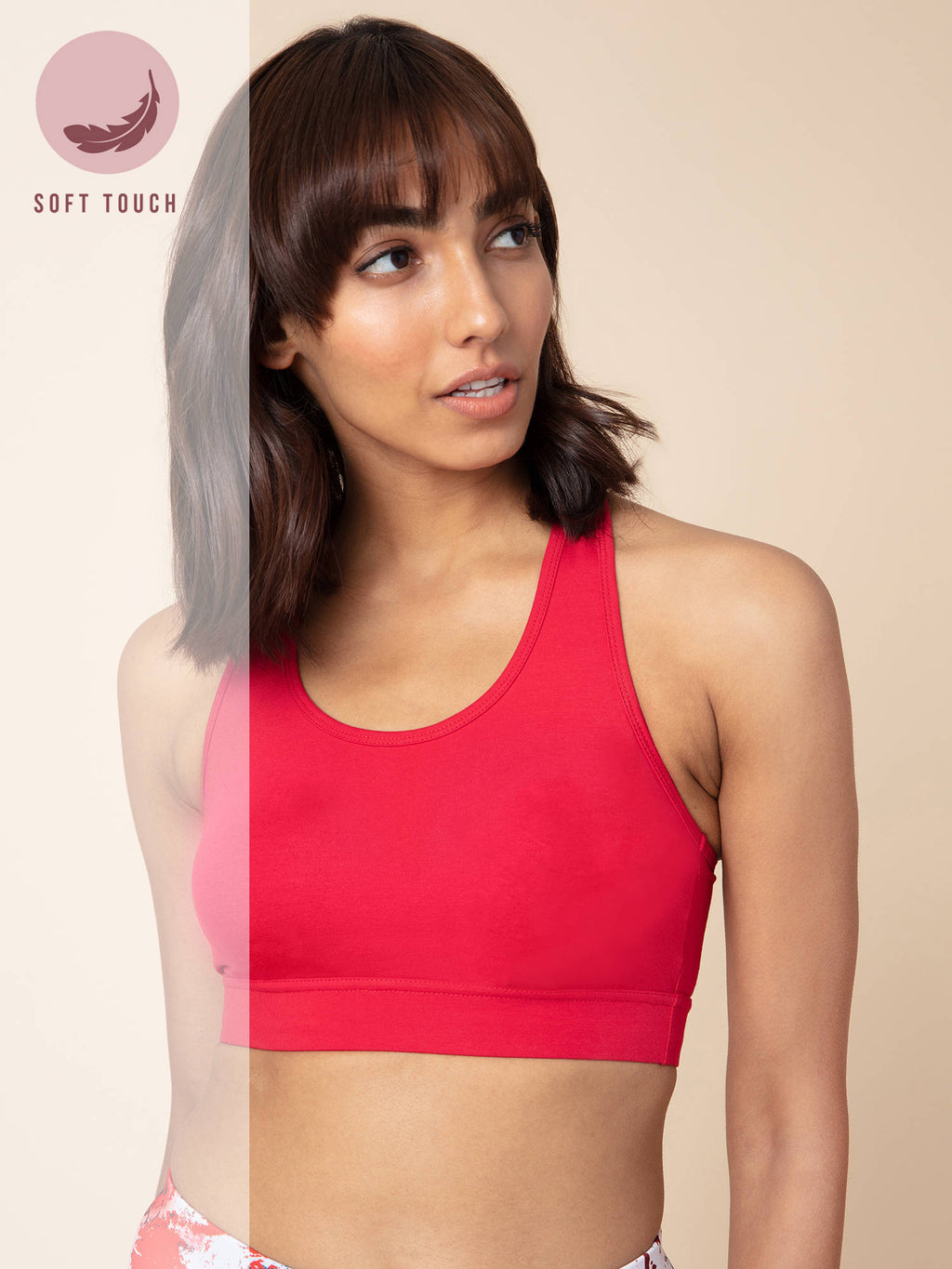 Cotton Slip-On Sports Bra with Moulded Removable Cups for Yoga & Walking NYK059 Black | sb09 - view 16