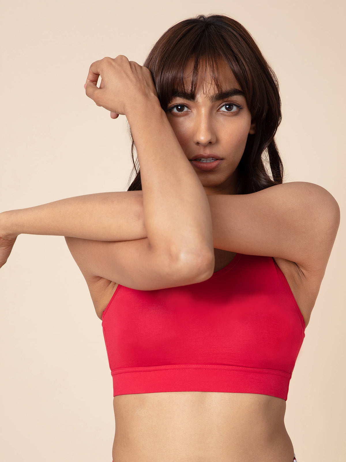 Everyday Cotton Sports Bra with Moulded Removable Cups for Walking& Yoga NYK059 Blue | sb09 - view 24