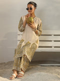 Libas Off White Ethnic Printed Cotton Co-Ord Set CO87
